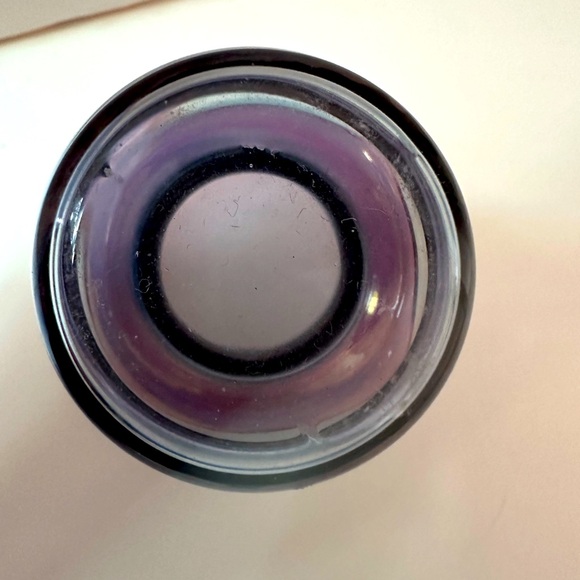 Dunbar Flint 2 Tone Ombre Ruffle Edge Handblown Glass Bud Vase Mini 3" Blue Pink - Picture 6 of 9